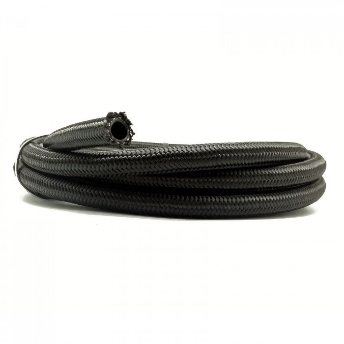 -AN6 (8mm ID) Black Nylon Cotton Braided PTFE Hose