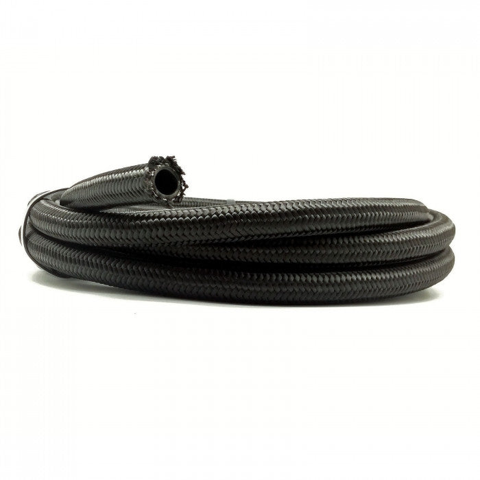 -AN8 (11mm ID) Black Nylon Cotton Braided PTFE Hose